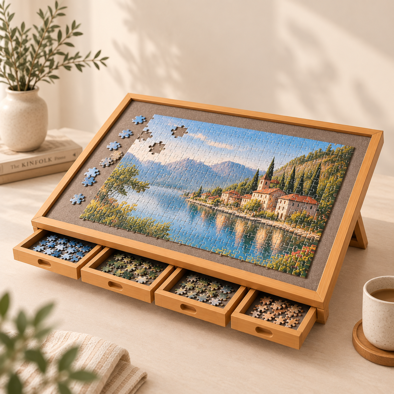 Puzzeltafel met lades